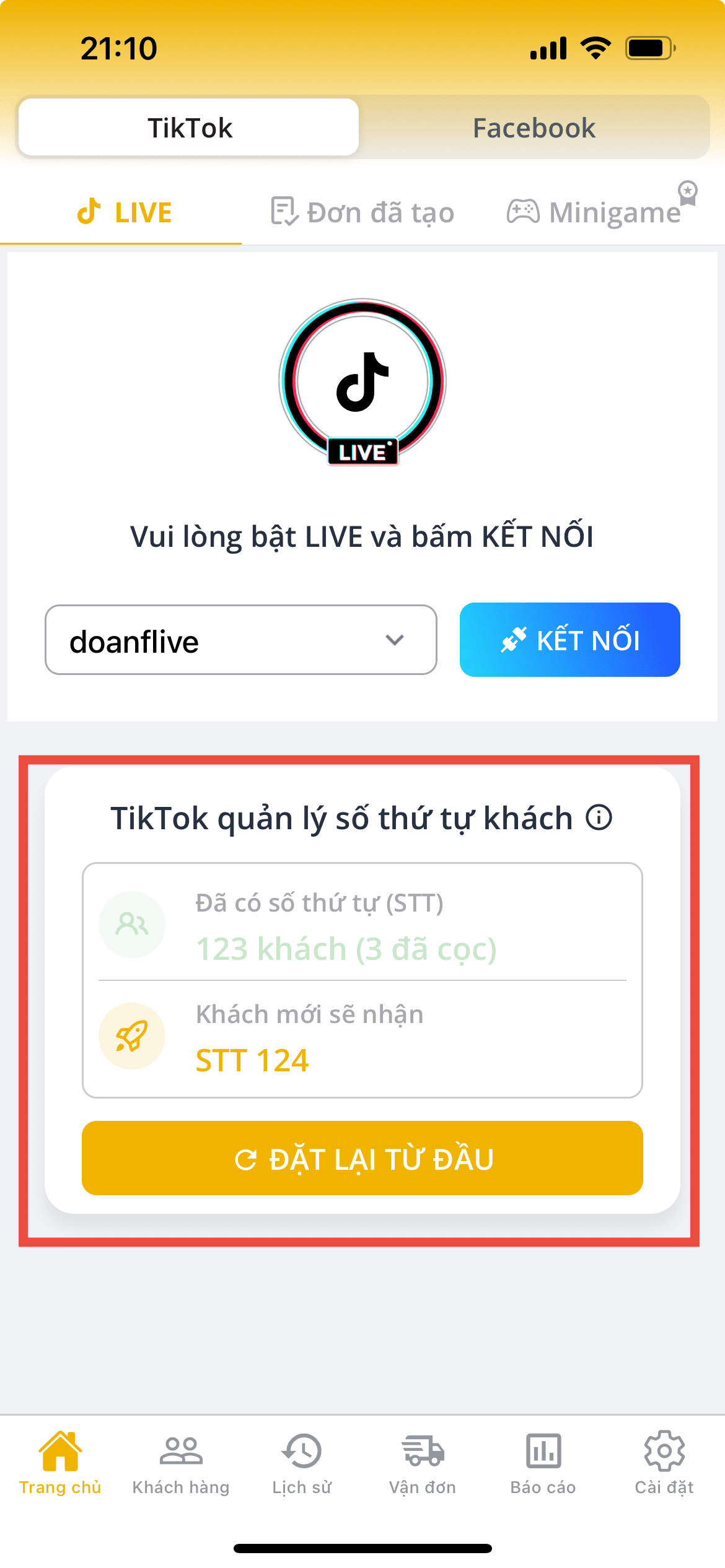 Hệ thống STT Khách hàng