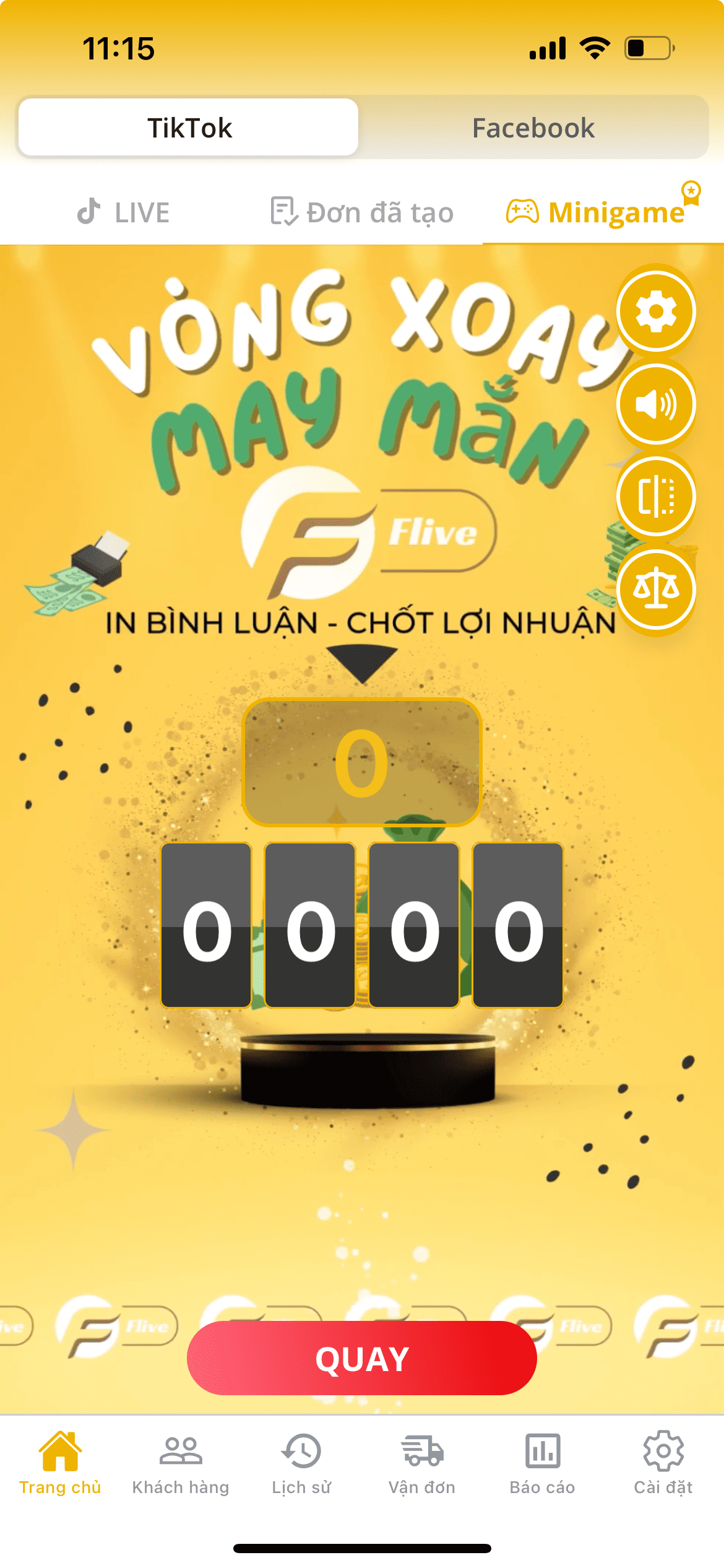 Minigame Vòng quay may mắn