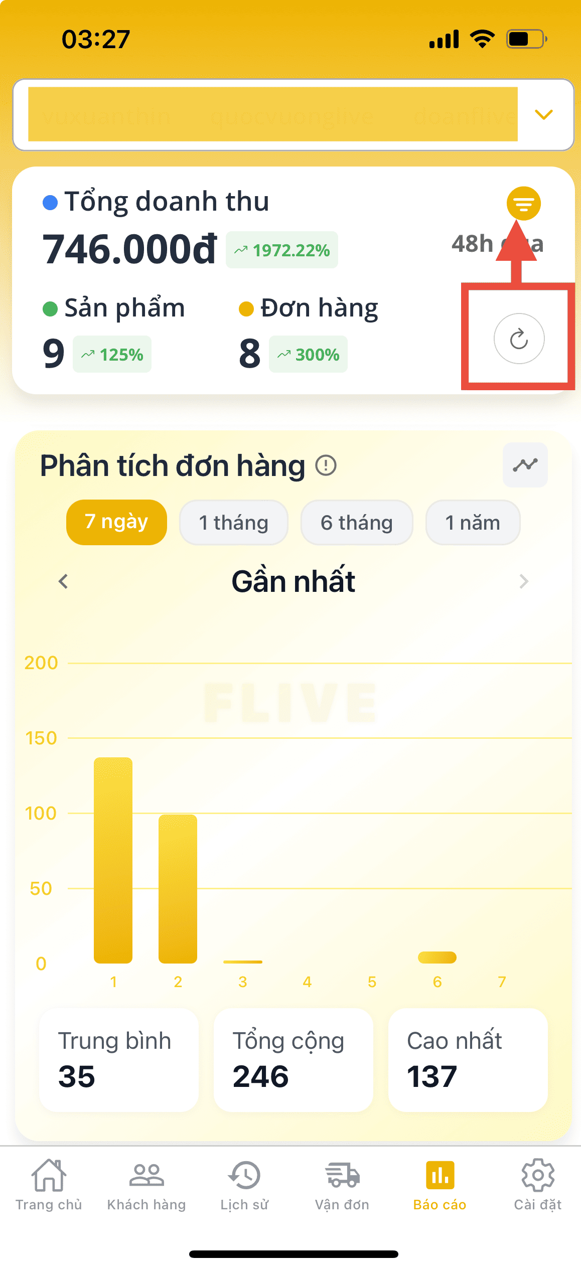 Làm mới dữ liệu